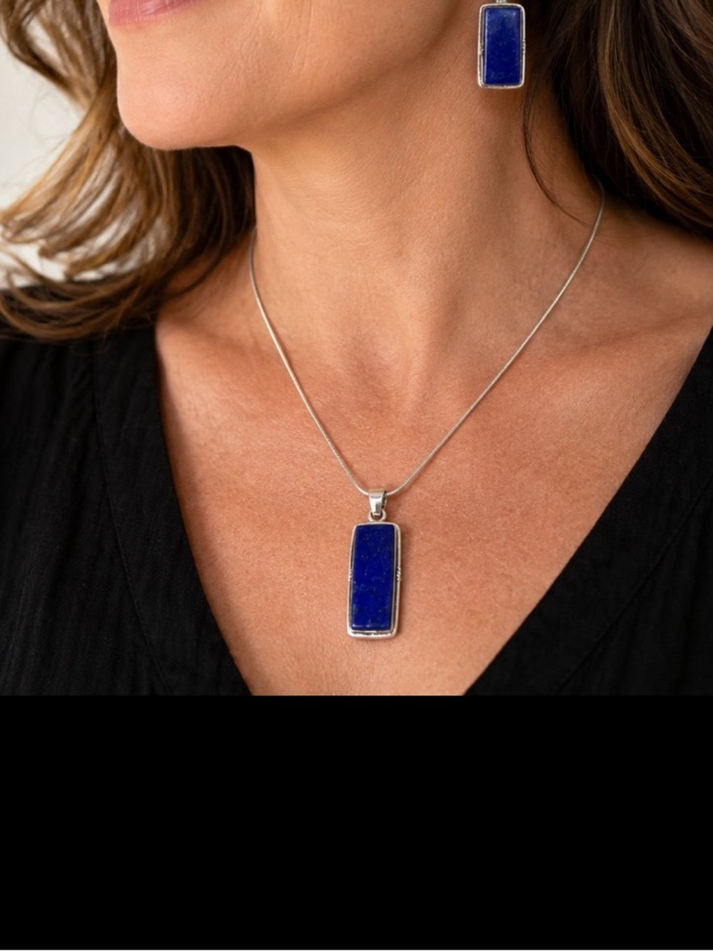 Handcrafted Sterling Silver/Lapis Lazuli Pendant on a Stainless Steel Necklace